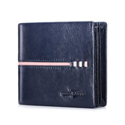 Carteira Masculina Slim em Couro Bullcaptain Modelo Lucian Cor Azul