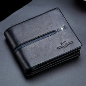 Carteira Masculina Slim em Couro Bullcaptain Modelo Lucian Preta Detalhes